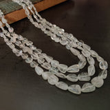 WEAR ME EXCLUSIVE SEMI PRECIOUS STONE (MOON STONE) THREE LAYER STRING