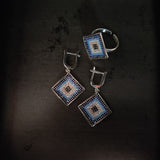 SILVER EVIL EYE EARRINGS AND RING SET