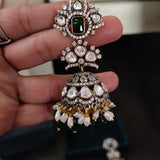 POLKI KUNDAN AND SEMI PRECIOUS STONE EARRINGS