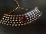 UNCUT POLKI KUNDAN JADAU CHOKER WITH EARRINGS