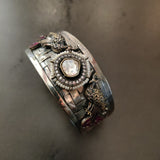 EXCLUSIVE TRIBAL SILVER PLATED DESIGNER ADJUSTABLE BANGLE