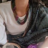 SEMI PRECIOUS STONE MULTI LAYER NECKPIECE