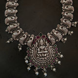 TRIBAL SILVER PLATED NECKLACE WITH EARRINGS