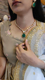 DESIGNER SEMI PRECIOSSTONE NECKLACE WITH EARRINGS