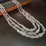 WEAR ME EXCLUSIVE SEMI PRECIOUS STONE (MOON STONE) THREE LAYER STRING