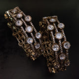 DESIGNER EXCLUSIVE POLKI KUNDAN OPENABLE BANGLES (PAIR)