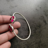 TRIBAL SILVER PLATED ADJUSTABLE SLEEK BANGLE