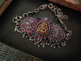 TRIBAL REAL SILVER PLATED CHOKER WITH EARRINGS