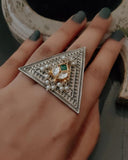 TRIBAL SILVER PLATED RING