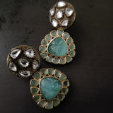 EXCLUSIVE FINEST QUALITY MULTICOLOR STONE NECKLACE WITH EARRINGS