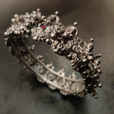 FINE QUALITY TEMPLE OPENABLE BANGLE (SINGLE PIECE) IN SILVER FINISH