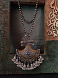 TRIBAL SILVER PLATED DUAL TONE NECKPIECE
