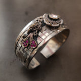 EXCLUSIVE TRIBAL SILVER PLATED DESIGNER ADJUSTABLE BANGLE