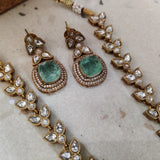 DESIGNER DOUBLET STONE NECKLACE WITH EARRINGS