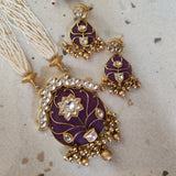 DESIGNER FINEST QUALITY MEENAKARI WORK NECKLACE WITH EARRINGS
