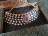 UNCUT POLKI KUNDAN JADAU CHOKER WITH EARRINGS