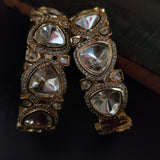 FINEST QUALITY REAL GOLD PLATED POLKI KUNDAN BANGLES