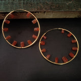 SEMI PRECIOUS STONE LOOP EARRINGS