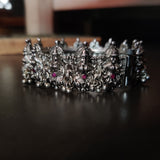 FINE QUALITY TEMPLE OPENABLE BANGLE (SINGLE PIECE) IN SILVER FINISH