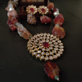 WEAR ME EXCLUSIVE RAW CITRINE STONE NECKPIECE WITH EARRINGS
