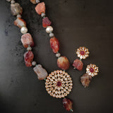 WEAR ME EXCLUSIVE RAW CITRINE STONE NECKPIECE WITH EARRINGS