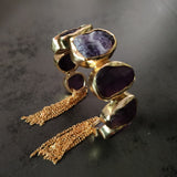 AMETHYST STONE BANGLE (ADJUSTABLE)
