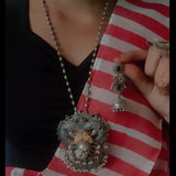 TRIBAL SILVER PLATED FUSION NECKPIECE WITH EARRINGS