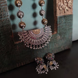 TRIBAL SILVER PLATED NECKLACE WITH EARRINGS