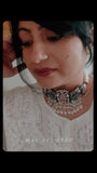 REAL SILVER CONTEMPORARY PEACOCK CHOKER