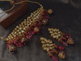 Statement Polki Kundan Choker In Semi Precious Stones Necklace