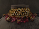 Statement Polki Kundan Choker In Semi Precious Stones Necklace