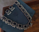 TRIBAL SILVER PLATED NECKLACE WITH STUDS