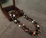 WEAR ME EXCLUSIVE REAL TOURMALINE AND PEARL 3 LAYER STRING