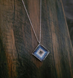 SILVER PENDANT AND EARRINGS EVILS EYE SET