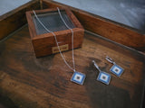 SILVER PENDANT AND EARRINGS EVILS EYE SET