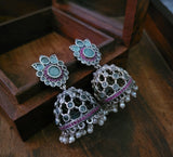 TRIBAL SILVER PLATED EARRINGS