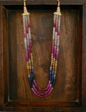 REAL PRECIOUS STONE THREE LAYER STRING