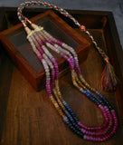 REAL PRECIOUS STONE THREE LAYER STRING