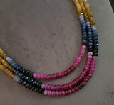 REAL PRECIOUS STONE THREE LAYER STRING
