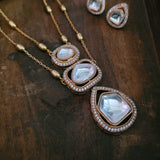 DESIGNER FINEST QUALITY POLKI KUNDAN NECKLACE WITH EARRINGS