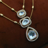 DESIGNER FINEST QUALITY POLKI KUNDAN NECKLACE WITH EARRINGS