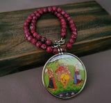 WEAR ME EXCLUSIVE PICTURE PENDANT WITH SEMI PRECIOUS STONE STRING