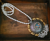 WEAR ME EXCLUSIVE DESIGNER SILVER PENDANT WITH REAL PEARL STRING