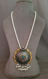 WEAR ME EXCLUSIVE DESIGNER SILVER PENDANT WITH REAL PEARL STRING