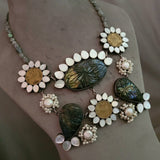 WEAR ME EXCLUSIVE LABRADORITE AND MOTHER OF PEARL DESIGNER NECKPIECE