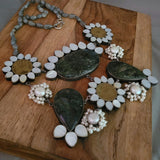 WEAR ME EXCLUSIVE LABRADORITE AND MOTHER OF PEARL DESIGNER NECKPIECE