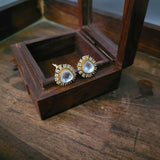 DESIGNER GOLD PLATED POLKI KUNDAN NECKPIECE WITH EARRINGS