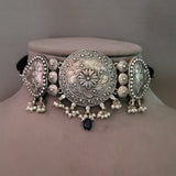 TRIBAL SILVER PLATED CHOKER