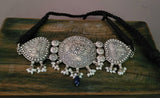 TRIBAL SILVER PLATED CHOKER