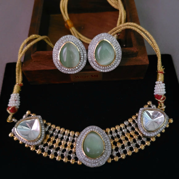 POLKI KUNDAN CHOKER WITH EARRINGS